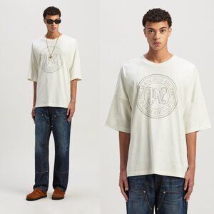 NWT Palm Angels Oversize T-Shirt Milano Silver Studs Loose Tee Off-white Large